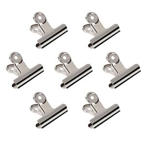 20 Pack 2 Inch Polished Steel Clips, Metal Bulldog Binder Clips, Large Hinge Paper Clips Clamps for Food Bags, Pictures Photos, Art Crafts, Home Office Supply (Black)