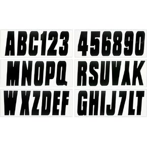 Hardline Products Series 350 Factory Matched 3-Inch Boat & PWC Registration Number Kit, Solid Black