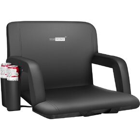 VIVOHOME 20 Inch Standard Width Reclining Stadium Seat Chairs with Backrest and Armrests, Portable Cushions for Bleachers, 1 Pack