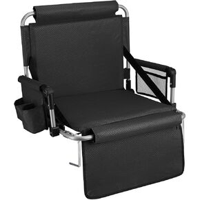 Alpcour Bleacher Seat with Backrest – Premium Stadium Seating for Bleachers: Cushioned, Foldable & Padded Stadium Seat Chair with Arms & Pockets – Perfect for Football & Basketball Games