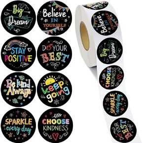 Geyee 1000 Pcs Kindness and Vibes Stickers Positive Affirmation Inspirational Motivational Kind Encouraging Stickers for Adults(Chalkboard)