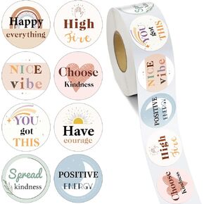 Geyee 1000 Pcs Kindness and Vibes Stickers Positive Affirmation Inspirational Motivational Kind Encouraging Stickers for Adults(Chalkboard)