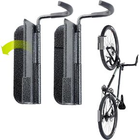 حامل حائط دوار للدراجة بواسطة Delta Cycle (عبوة من قطعتين) - يتأرجح حامل دراجة المرآب 90 درجة لمزيد من المساحة الأرضية - شماعة حائط للدراجة مع صينية إطار خلفي - حامل دراجة عمودي يحمل أي دراجة يصل وزنها إلى 40 رطلاً in Kuwait