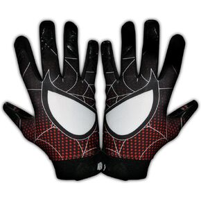 Taqcha Spider Youth Football Gloves - Tacky Grip Skin Tight Adult Football Gloves - Pro Elite Super Sticky Receiver Football Gloves - Youth Sizes