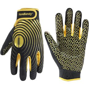 HANDLANDY Football Gloves Men, Sticky Wide Receiver Grip Gloves, Hot Pink Stretch Fit Football Gloves Adult
