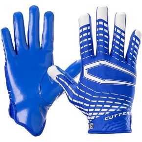 Cutters Football Wide Receiver Gloves. Rev 5.0 Ultra Grip No Slip. Adult (1 Pair)