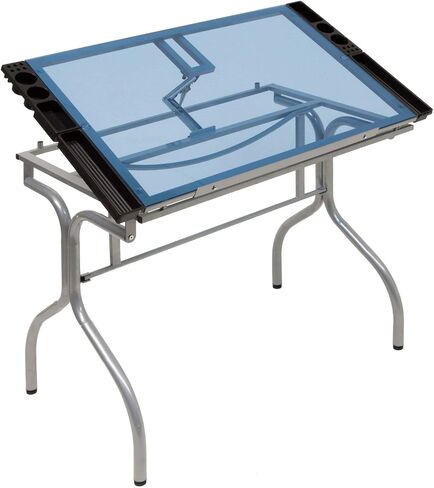 Studio Designs Folding Modern Top Adjustable Drafting Table Craft Table Drawing Desk Hobby Table Writing Desk Studio Desk, 35.25" W x 23.75" D, Black / White in Saudi Arabia