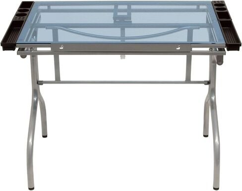 Studio Designs Folding Modern Top Adjustable Drafting Table Craft Table Drawing Desk Hobby Table Writing Desk Studio Desk, 35.25" W x 23.75" D, Black / White in Saudi Arabia