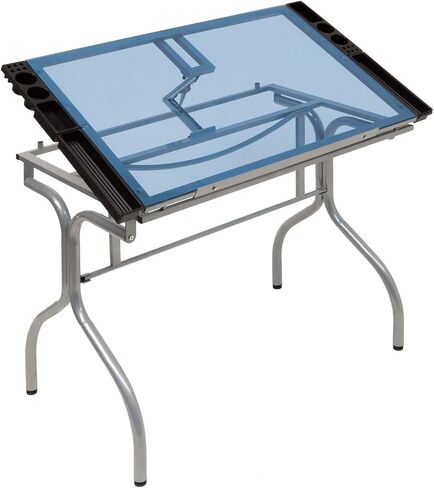 Studio Designs Folding Modern Top Adjustable Drafting Table Craft Table Drawing Desk Hobby Table Writing Desk Studio Desk, 35.25" W x 23.75" D, Black / White in Saudi Arabia