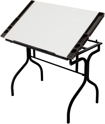 Studio Designs Folding Modern Top Adjustable Drafting Table Craft Table Drawing Desk Hobby Table Writing Desk Studio Desk, 35.25" W x 23.75" D, Black / White in Saudi Arabia