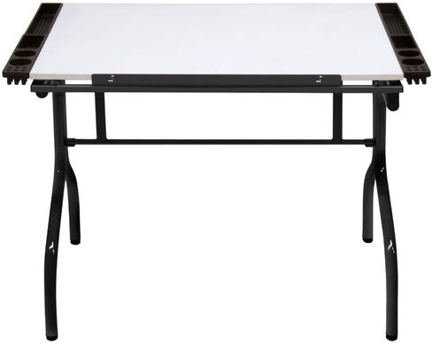 Studio Designs Folding Modern Top Adjustable Drafting Table Craft Table Drawing Desk Hobby Table Writing Desk Studio Desk, 35.25" W x 23.75" D, Black / White in Saudi Arabia