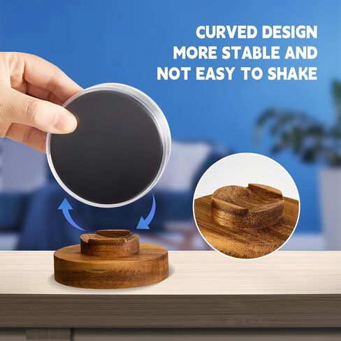 Hockey Puck Display Case Acrylic Hockey Puck Holder with Wood Base Clear Display Box Souvenir Display Stand for Displaying Autograph Hockey Puck Collection in Saudi Arabia
