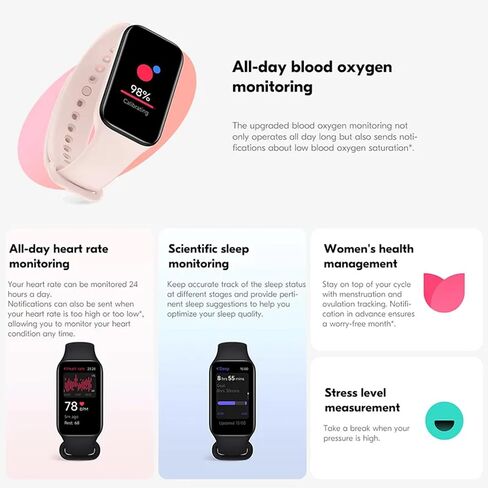 Xiaomi Smart Band 8 Active Fitness Tracker & Activity Tracker with 1.47" LCD Display, 14-Day Battery Life, Blood Oxygen, Heart Rate, Sleep & Stress Monitoring, Fitness Watch for Men Women in Saudi Arabia
