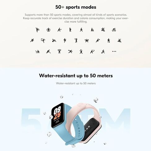 Xiaomi Smart Band 8 Active Fitness Tracker & Activity Tracker with 1.47" LCD Display, 14-Day Battery Life, Blood Oxygen, Heart Rate, Sleep & Stress Monitoring, Fitness Watch for Men Women in Saudi Arabia