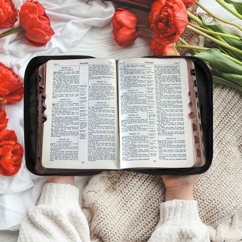أغطية الكتاب المقدس للنساء، حقيبة تنظيم حمل غطاء الكتاب المقدس الزهرية مع مقبض وجيب، حقيبة حامل كتاب الكتاب المقدس للكنيسة للفتيات هدية مسيحية كاثوليكية، تناسب حقيبة حماية الكتاب المقدس للدراسة in Kuwait