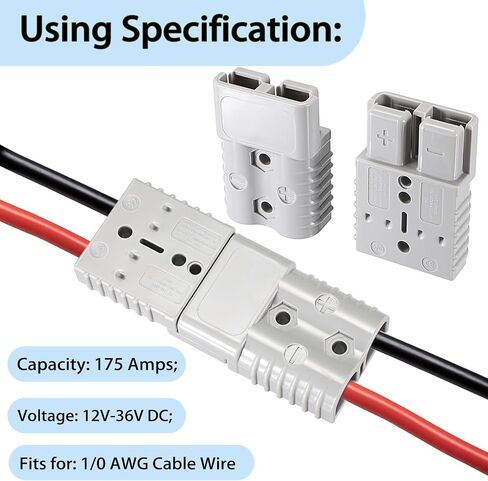 OwnMy 2PCS 175Amp Battery Quick Connect/Disconnect Connectors for Winch Towing Trailer, 1/0 AWG Quick Connect Battery Terminal Connectors Fits 12V Cable Battery Quick Connect Disconnect Plug Kit in Saudi Arabia