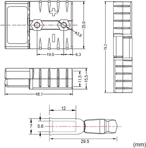 350A Battery Connector AWG 2/0 Quick Connect Battery Modular Power Connectors Quick Disconnect Winch Trailer Plug Connector for Recovery Winch or Trailer(350 A (2 pcs) in Saudi Arabia