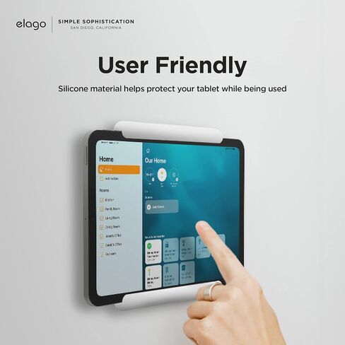 elago Home Hub Mount [White] - [iPad Wall Mount][Homekit Mount][Easy Installation][Scratch-Free][Cable Management Included] - for iPad Mini, iPad Air, iPad Pro in Saudi Arabia