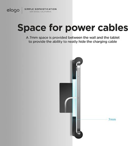 elago Home Hub Mount for iPad mini/Air/Pro | [iPad Wall Mount] [Homekit Mount] [Easy Installation] [Scratch-Free] [Cable Management Included] [Black] in Saudi Arabia