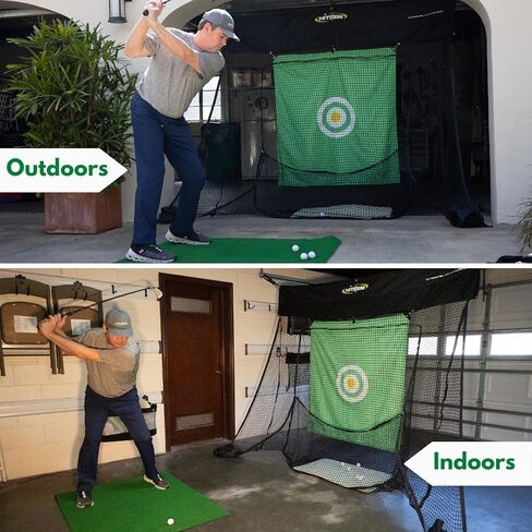 Golf Practice Net for Garage Door, Indoor or Outdoor Golf Training Equipment, No Poles or Wires, One Time Installation, Roll Up to Store Golf Hitting Net Out of Sight in Saudi Arabia