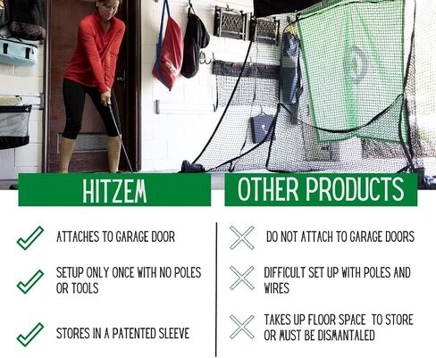 Golf Practice Net for Garage Door, Indoor or Outdoor Golf Training Equipment, No Poles or Wires, One Time Installation, Roll Up to Store Golf Hitting Net Out of Sight in Saudi Arabia