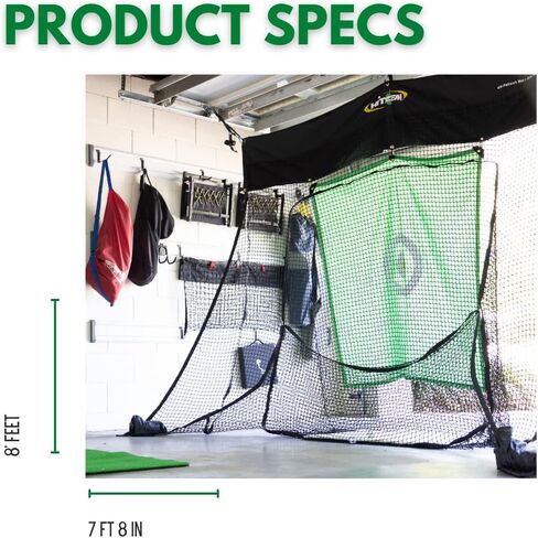 Golf Practice Net for Garage Door, Indoor or Outdoor Golf Training Equipment, No Poles or Wires, One Time Installation, Roll Up to Store Golf Hitting Net Out of Sight in Saudi Arabia