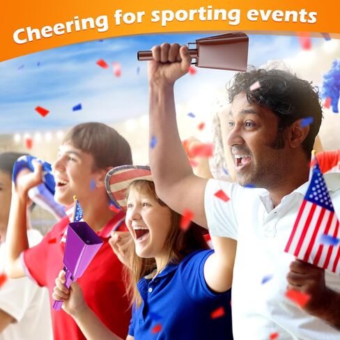 8 قطع من أجراس البقر الكبيرة المصنوعة من الفولاذ من Hicarer مع مقبض، أجراس بقر يدوية متعددة الألوان، صانعة ضوضاء عالية للأحداث الرياضية، وألعاب كرة القدم، وألعاب كرة القدم، والتخرج، والمزرعة، والمزرعة in Kuwait