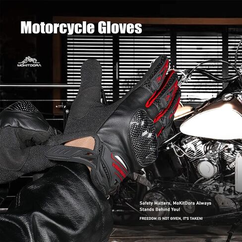 MoKitDora Motorcycle Gloves for Men Women with Hard Knuckle Full Finger Touch Screen Riding Gloves for Cycling Racing Motorcross Dirt Bike ATV UTV Sports Mountain Motorbike, New in Saudi Arabia