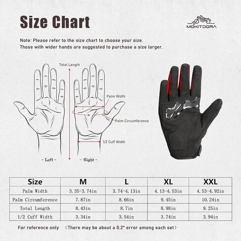 MoKitDora Motorcycle Gloves for Men Women with Hard Knuckle Full Finger Touch Screen Riding Gloves for Cycling Racing Motorcross Dirt Bike ATV UTV Sports Mountain Motorbike, New in Saudi Arabia