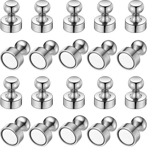 20 Pcs Metallic Magnets, Black Magnetic Push Pins, Refrigerator Magnets, Brushed Nickel Push Pin Magnets Perfect for Fridge Magnets, Office Magnets, Whiteboard, Map Magnets.Magnets for Whiteboard in Saudi Arabia
