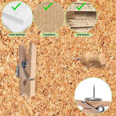 150 Pcs Wood Push Pins, 2 Types Decorative Thumb Tacks Wood Push Pins Wooden Clips Push Pins Tacks Decorative for Cork Boards Crafts Arts Projects in Saudi Arabia