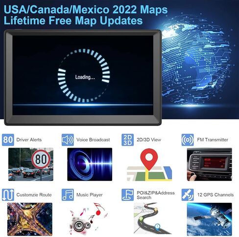 Jimwey GPS Navigator for Car 9 Inch Truck GPS Commercial Drivers 2024 with US/CA/MX Offline Map, Free Map Update, Voice Guidance, Drive Alert, Handheld GPS Navigation System for Vehicle RV Semi Truck in Kuwait