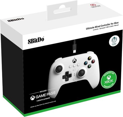 وحدة تحكم سلكية 8Bitdo Ultimate لأجهزة Xbox Series X وXbox Series S وXbox One وWindows 10 وWindows 11 - مرخصة رسميًا (أبيض) in Kuwait