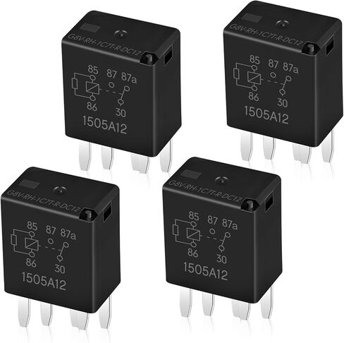 G8V-RH-1C7T-R-DC12 Power Relay Multi Purpose Relay Fuel Pump Relay Black Automotive Relay Automotive Replacement Electrical System Relays Electromechanical Relays, 5 Pin (4 Pieces) in Saudi Arabia