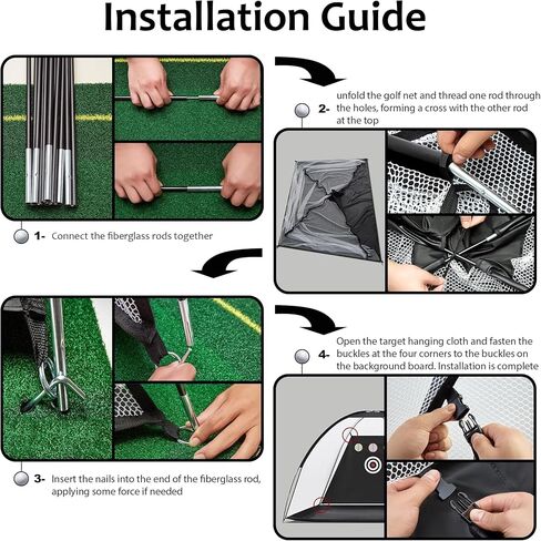 DCutie Golf Hitting Net with Target, 10ft x 7ft Golf Net for Backyard Practice, Black Golf Nets for Driving Real Golf Balls, Includes Mat, Balls, Tee, Bag, Score Notebook & Pencil in Saudi Arabia