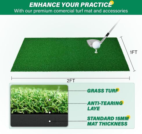 DCutie Golf Hitting Net with Target, 10ft x 7ft Golf Net for Backyard Practice, Black Golf Nets for Driving Real Golf Balls, Includes Mat, Balls, Tee, Bag, Score Notebook & Pencil in Saudi Arabia