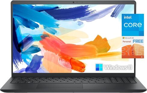 Dell Essential Inspiron 15 3000 Laptop with Microsoft Office, 16GB RAM, 1TB Storgae, 15.6" HD Anti-Glare Display, Intel Celeron N4020 Processor, HDMI, Win 11, Carbon Black with Backpack Accessory in Saudi Arabia