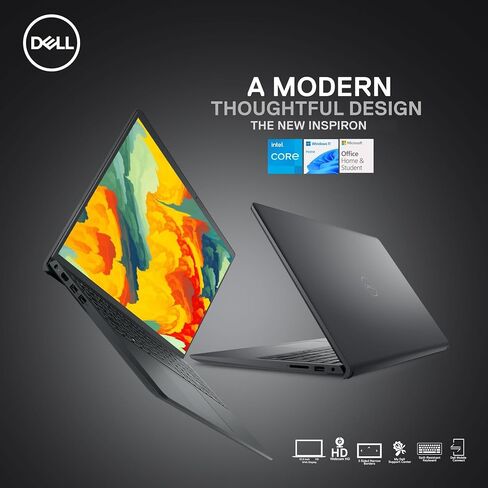 Dell Essential Inspiron 15 3000 Laptop with Microsoft Office, 16GB RAM, 1TB Storgae, 15.6" HD Anti-Glare Display, Intel Celeron N4020 Processor, HDMI, Win 11, Carbon Black with Backpack Accessory in Saudi Arabia