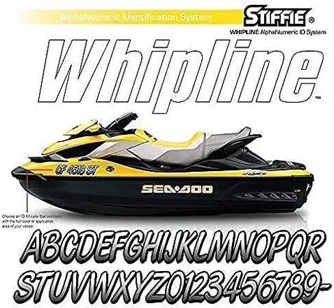 Stiffie Whipline Silver/Black 3" Alpha-Numeric Registration Identification Numbers Stickers Decals for Boats & Personal Watercraft in Saudi Arabia