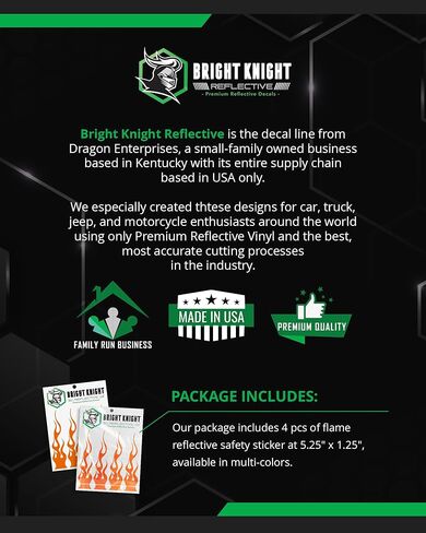 ملصقات لهب عاكسة للضوء من Bright Knight، 4 قطع من ملصقات السيارات العاكسة باللون البرتقالي مع فينيل عاكس للضوء بطول 3 أمتار، ملصقات لهب آمنة مقاومة للماء ذاتية اللصق في الهواء الطلق للشاحنات والسيارات والخوذات in Saudi Arabia