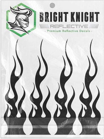 ملصقات لهب عاكسة للضوء من Bright Knight، 4 قطع من ملصقات السيارات العاكسة باللون البرتقالي مع فينيل عاكس للضوء بطول 3 أمتار، ملصقات لهب آمنة مقاومة للماء ذاتية اللصق في الهواء الطلق للشاحنات والسيارات والخوذات in Saudi Arabia