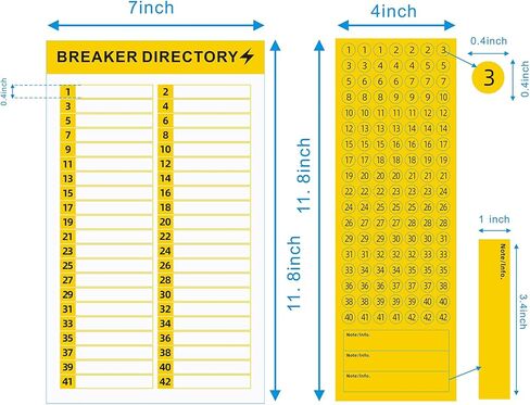 16 Sheets Breaker Panel Labels Electrical Box Sticker Numbers Breaker Panel Labels Electrical Sticker Number Catalog Load Center Adhesive Waterproof Reusable（Mix Colors） in Saudi Arabia