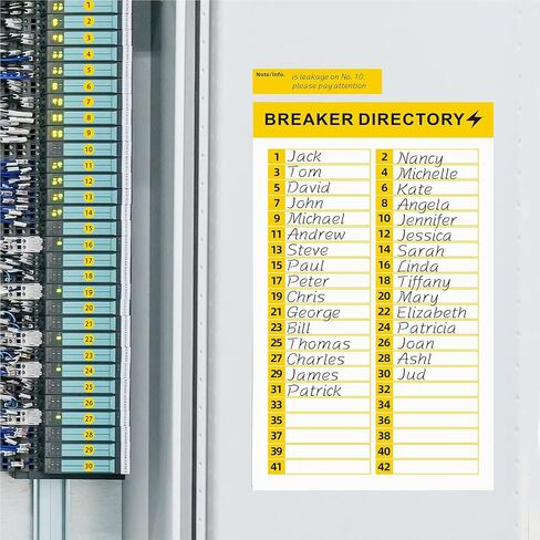 16 Sheets Breaker Panel Labels Electrical Box Sticker Numbers Breaker Panel Labels Electrical Sticker Number Catalog Load Center Adhesive Waterproof Reusable（Mix Colors） in Saudi Arabia