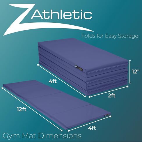 Z Athletic Folding Panel Mats for Gymnastics, Martial Arts, Tumbling (4ft x 12ft x 2in) in Saudi Arabia
