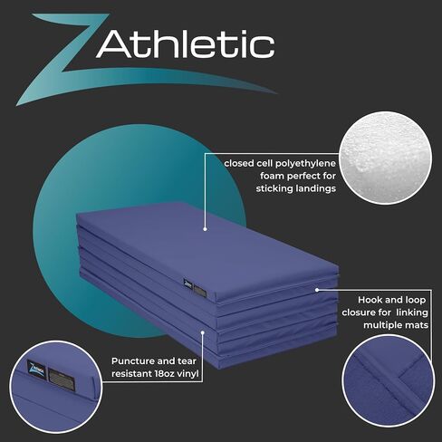 Z Athletic Folding Panel Mats for Gymnastics, Martial Arts, Tumbling (4ft x 12ft x 2in) in Saudi Arabia