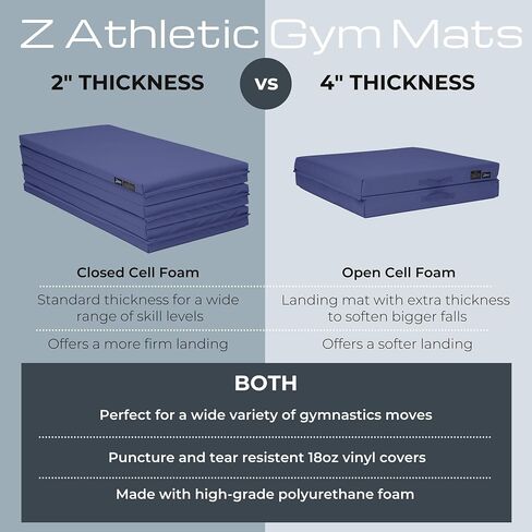 Z Athletic Folding Panel Mats for Gymnastics, Martial Arts, Tumbling (4ft x 12ft x 2in) in Saudi Arabia