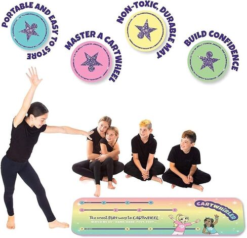 CARTWHIRLER Cartwheel Training Mats - At Home Gymnastics Mat, Toy Mats for All Kids, Yoga, Dance, And Play Mat, For Ages 4-12+, 2ft x 6ft in Saudi Arabia