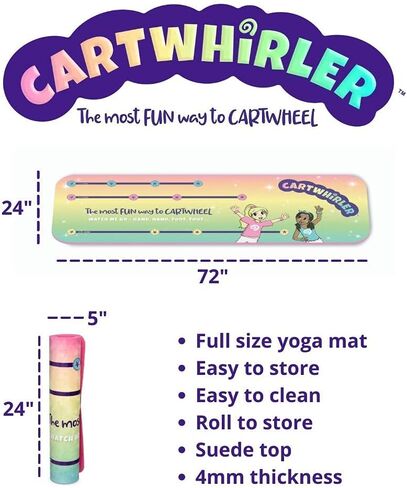 CARTWHIRLER Cartwheel Training Mats - At Home Gymnastics Mat, Toy Mats for All Kids, Yoga, Dance, And Play Mat, For Ages 4-12+, 2ft x 6ft in Saudi Arabia