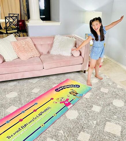 CARTWHIRLER Cartwheel Training Mats - At Home Gymnastics Mat, Toy Mats for All Kids, Yoga, Dance, And Play Mat, For Ages 4-12+, 2ft x 6ft in Saudi Arabia