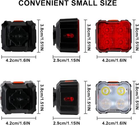 مجموعة مصابيح دراجة KunHe مكونة من 4 قطع قابلة لإعادة الشحن عبر USB، مصابيح دراجة فائقة السطوع للأطفال ومصباح أمامي قابل للتعتيم وإضاءة خلفية خلفية in Kuwait